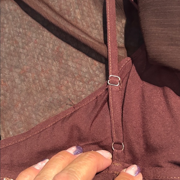 NWT Brown Sheer Maxi Dress with Flowy Sleeves size M/L - Picture 11 of 16